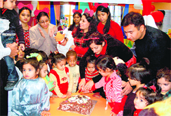 Teachers and students celebrate Mickey Mouses birthday at Mothers Pride in Ludhiana