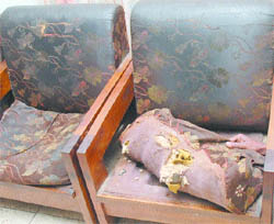 These sofas at Circuit House tell the sorry tale.