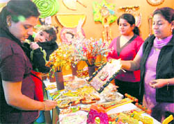 Visitors at a stall of the Chandigarh pavilion at the IITF in New Delhi on Thursday.