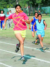 Participants during the Inter-School Tournament at the Sports Complex, Sector 7, Chandigarh.