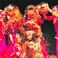 Students present a dance on the concluding day of KUNZ fest in Kurukshetra on Friday.