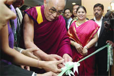 The Dalai Lama inaugurates a cancer operation theatre at the Max Hospital 