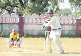 A match in progress at the Santosh Agarwal Memorial Institutional Cricket Tournament in Dehradun