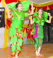 SGRR College students perform at a cultural programme as part of a pharmacy week in Dehradun on Saturday.
