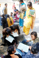 Last week saw students of Government Rajindra College busy filling up their forms for the university examination on the college campus in Bathinda.