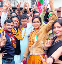 Uttarakhand Kranti Dal (UKD) workers at a party convention held in Dehradun on Sunday