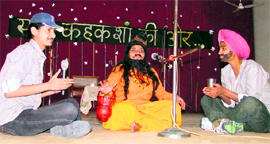 Students perform during a cultural extravaganza for inmates of Old Age Home at Government College for Women in Ludhiana on Saturday.