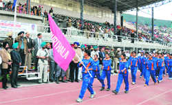 District contingent during a march past in Ludhiana