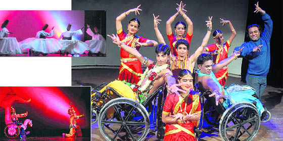 (Top) A scene from Sufi (right) Pasha and troupe practice bharatnatyam at Tagore Theatre and a scene from Bhagawad Gita