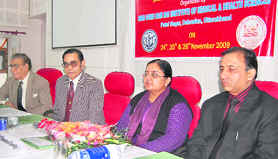 Speakers at a workshop on medical education and technologies held at the SGRR Institute of Medical and Health Sciences in Dehradun on Tuesday.