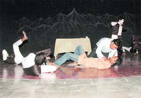Hum Sab Compromise Kartein Hain being staged at the Town Hall auditorium in Dehradun