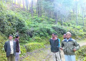 Saroa villagers at the Kajiuli forests in Mandi district