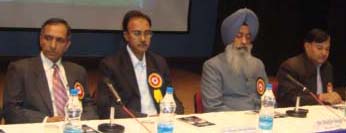 Associate Editor of The Tribune Amar Chandel (left) with others during the seminar on Science Journalism at Pushpa Gujral Science City in Kapurthala.