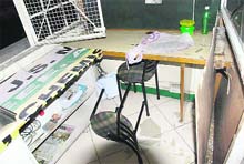 The office where the victim, Harjinder Singh Dhillon, was shot in Chandigarh on Wednesday