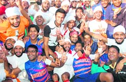 Namdhari XI and Indian Oil Corporation in a jubilant mood after both teams were declared joint winners at the Hockey Stadium, Sector 42, in Chandigarh on Wednesday. 