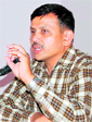 DIG Alok Kumar addresses mediapersons at PAC 40th Batallion in Haridwar on Thursday.