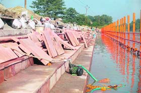 Renovation of ghats in progress at Haridwar for Maha Kumbh