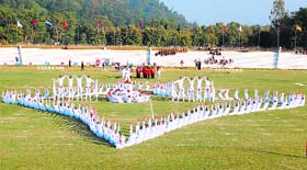 A panoramic view of the opening ceremony of BN Mallik Memorial All-India Football Championship in Haridwar