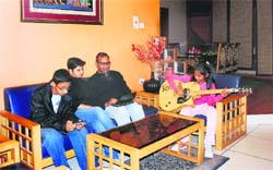 Dr Pramod and Dr Anita with Shusham and Sabhya;