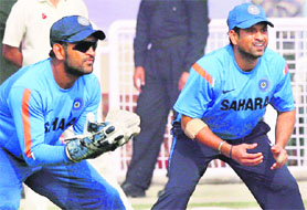 Only two players from Mumbai, including Sachin Tendulkar (R), have been inducted into the national squad for the Test match against Sri Lanka