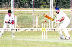 A cricket match of the Girish Nayyar Memorial League Cricket Tournament organised by the Chandigarh Sports Club in progress at the Tau Devi Lal Cricket Stadium in Panchkula on Sunday.