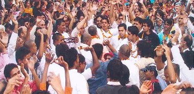 Devotees of Sree Chaitanya Gaudiya Math celeberate its 36th annual day in New delhi on Sunday.