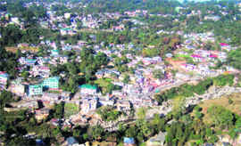 An aerial view of Army cantonment in Dharamsala on Sunday.