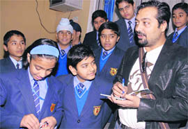 Students of Dikshant International School in a creative interaction with Anurag Kashyap
