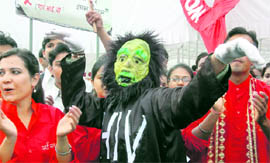 A skit being enacted by Sai Institute in Dehradun on Tuesday