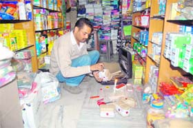 Food samples being taken from a shop in Dehradun