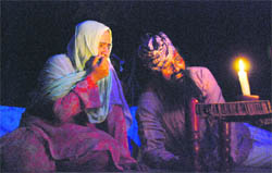 Artistes stage play Vaa Varolle at the Randhawa Auditorium in Chandigarh on Thursday.