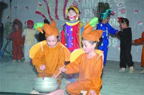 Students of the CJS Public School during their annual day function in Jalandhar