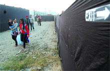 People come out of the trade expo in Amritsar after battling unhygienic conditions like stinking toilets and filthy pathways.