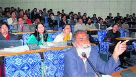 A view of the audience at the Environment Summit at FRI in Dehradun