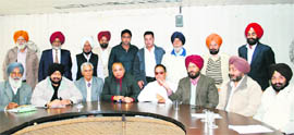 Office-bearers of different sports associations at a meeting held at Guru Nanak Stadium, Ludhiana.