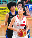 Chinese players in action against Korea