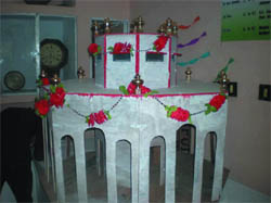 The model of hexagonal structure (Goal kothi) lying at the heritage complex in the Government Senior Secondary School, Fazilka.