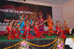 Students of the Lord Rama Public School, Bathinda, presenting a group dance during the annual function of the school on Saturday evening