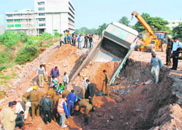The site of the tragedy at the Sector 31 dumping ground in Chandigarh on Sunday.