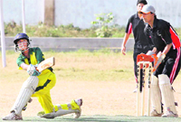 Players in action during a semifinal match in Panchkula 