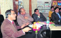Dr MM Kimothi, Director of Uttarakhand Space Application Centre, addresses a three-day training programme in Dehradun on Monday.
