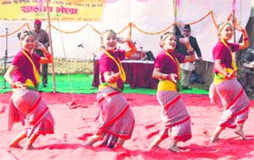 Gorkha girls perform a Nepali dance during the Khalanga Mela celebrations near Dehradun