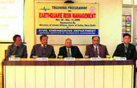Distinguished participants at a training programme on earthquake risk management at the NIT campus in Kurukshetra