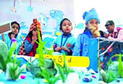 An exhibition in progress at Ryan International School in Sector 40, Gurgaon