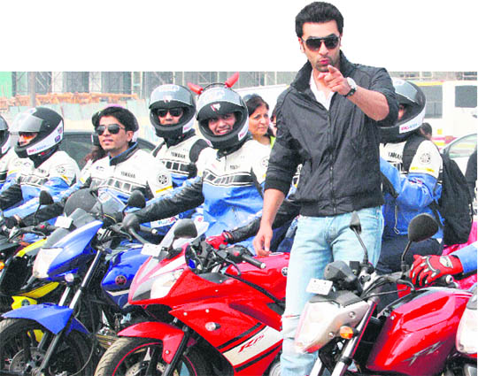 Actor Ranbir Kapoor at the flag-off ceremony of the India Bike Rally in Mumbai.