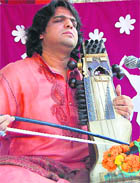 Kamaal Sabri performs at Jaswant Modern School in Dehradun on Tuesday.