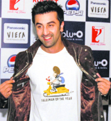 Actor Ranbir Kapoor at a promotional event for his film "Rocket Singh" in Gurgaon
