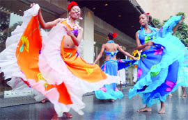 Dancers showcase the colours and rhythms of Mauritius during a function held in New Delhi on Thursday.