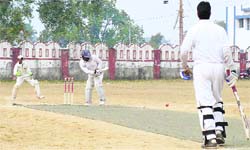 A match of the 58th District Cricket League in progress at Survey Grounds in Dehradun on Thursday.