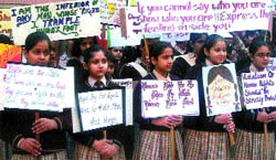 Students of DAV Public School took out a rally to observe World Human Rights Day in Amritsar.